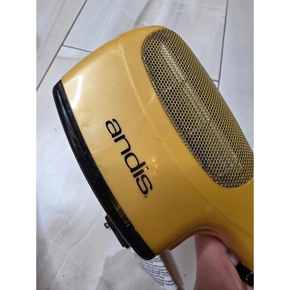 Andis HS-2 Hair Dryer 1875W‎ Handheld Yellow Dual Voltage High Med Low Cool Shot